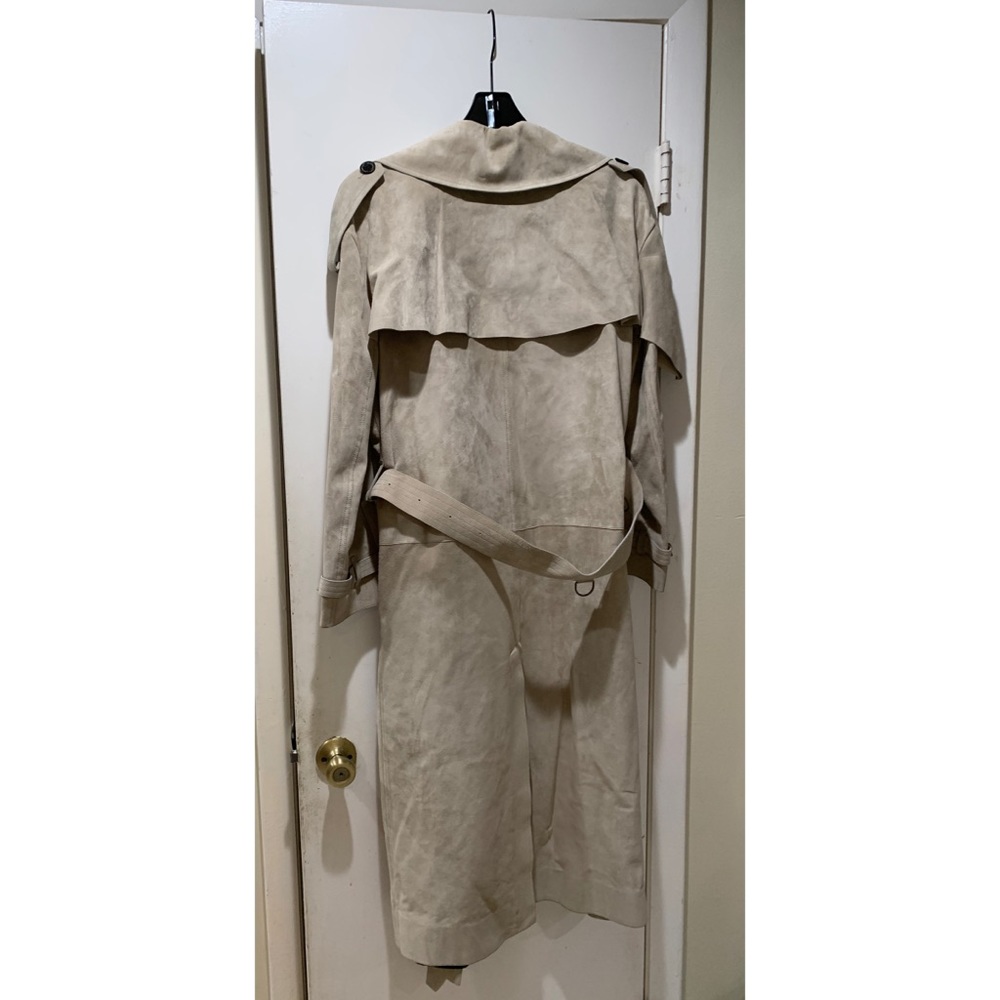 Burberry Kyrewood Suede Trench Coat Size Large - Picture 7 of 7